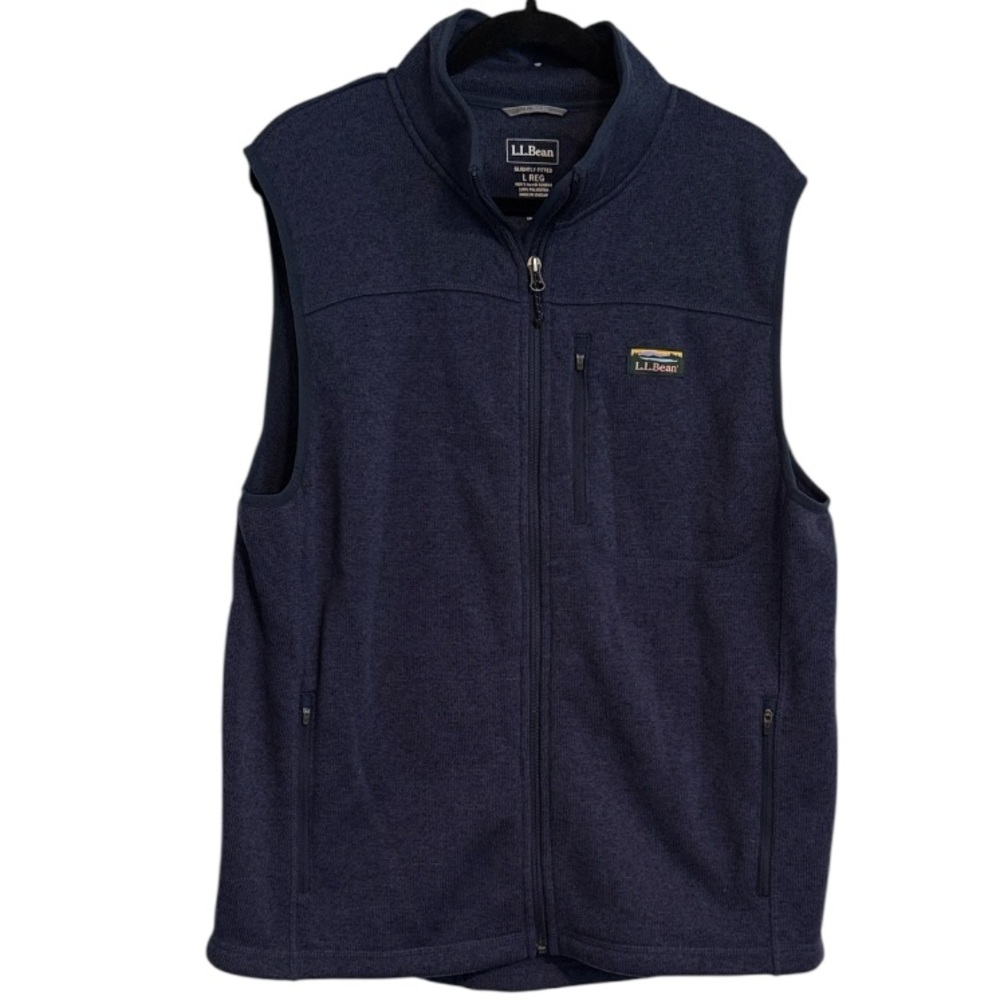 L.L.Bean Navy Blue Full Zip Slightly Fitted Vest